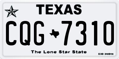 TX license plate CQG7310