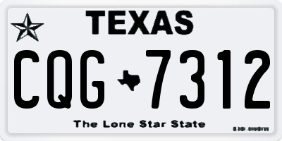 TX license plate CQG7312