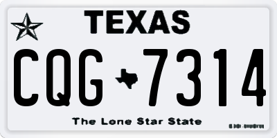 TX license plate CQG7314