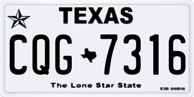 TX license plate CQG7316