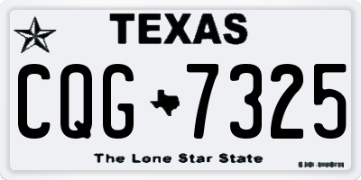 TX license plate CQG7325