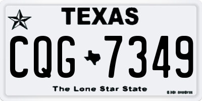 TX license plate CQG7349