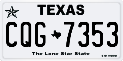 TX license plate CQG7353