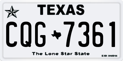 TX license plate CQG7361