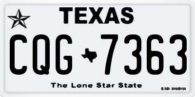 TX license plate CQG7363