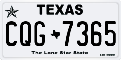 TX license plate CQG7365