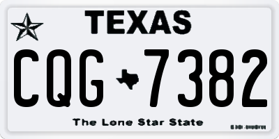 TX license plate CQG7382