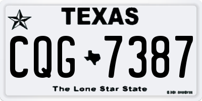 TX license plate CQG7387
