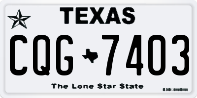 TX license plate CQG7403