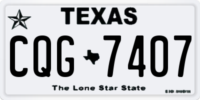 TX license plate CQG7407