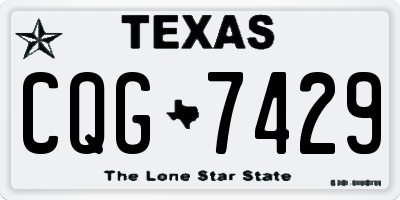 TX license plate CQG7429