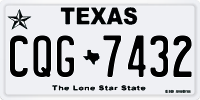 TX license plate CQG7432