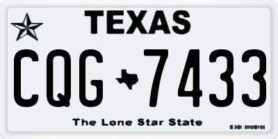 TX license plate CQG7433