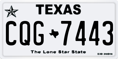 TX license plate CQG7443