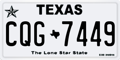 TX license plate CQG7449