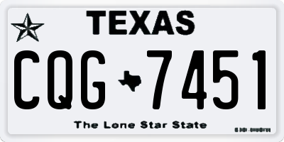TX license plate CQG7451
