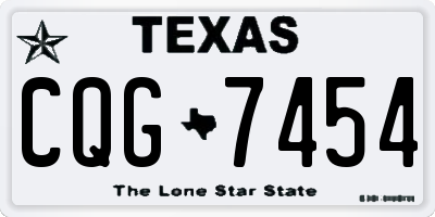 TX license plate CQG7454
