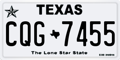 TX license plate CQG7455