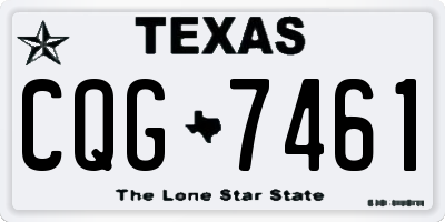 TX license plate CQG7461
