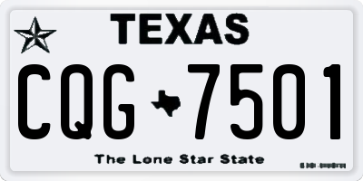 TX license plate CQG7501