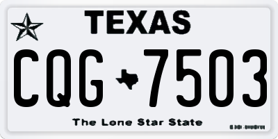 TX license plate CQG7503