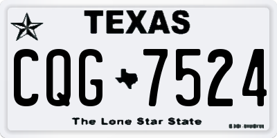 TX license plate CQG7524
