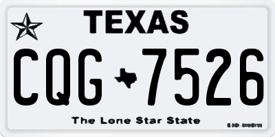 TX license plate CQG7526