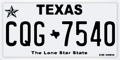 TX license plate CQG7540