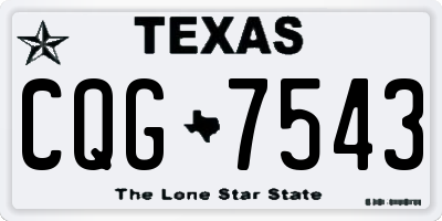 TX license plate CQG7543