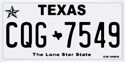 TX license plate CQG7549