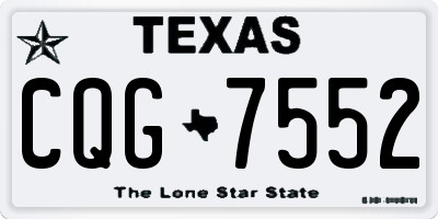 TX license plate CQG7552