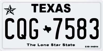 TX license plate CQG7583