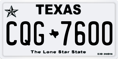 TX license plate CQG7600