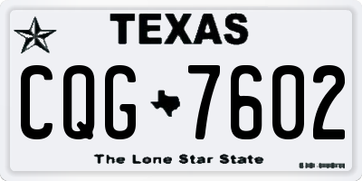 TX license plate CQG7602