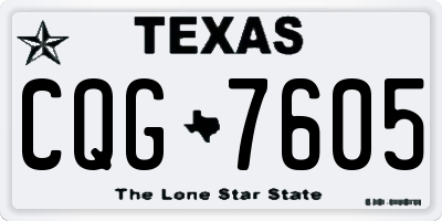 TX license plate CQG7605