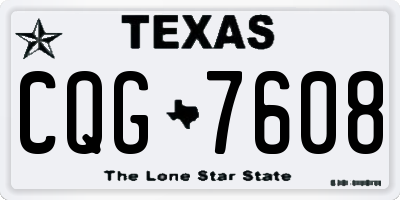 TX license plate CQG7608