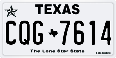 TX license plate CQG7614
