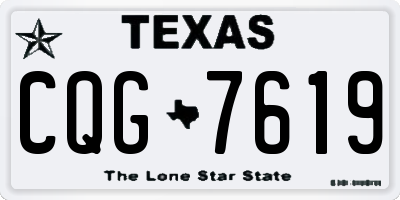 TX license plate CQG7619