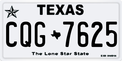 TX license plate CQG7625