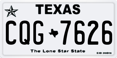 TX license plate CQG7626