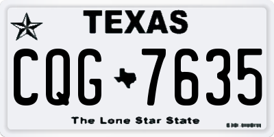 TX license plate CQG7635