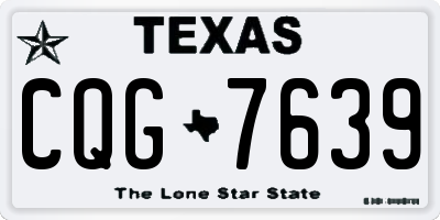 TX license plate CQG7639