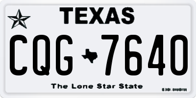 TX license plate CQG7640