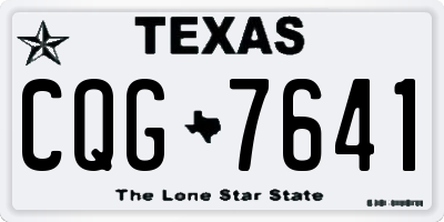 TX license plate CQG7641