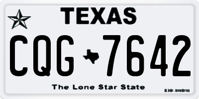 TX license plate CQG7642