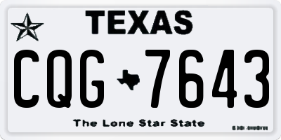 TX license plate CQG7643