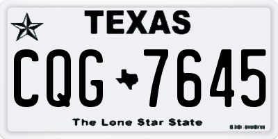 TX license plate CQG7645