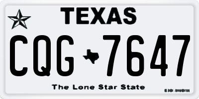 TX license plate CQG7647