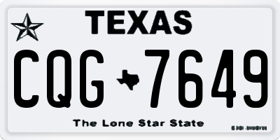 TX license plate CQG7649