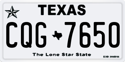TX license plate CQG7650